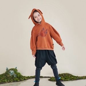 Private label kids orange hoodie 5/6Y=120cm